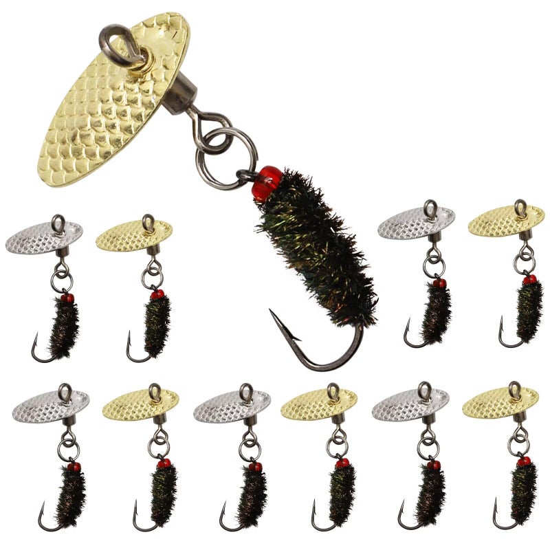 Dovesun Fly Fishing Lures Fly Fishing Flies Wet Fishing Flies Fishing Lures with Fishing Spinner for Bass Sunfish, Pike Hook 14# 10pcs - Image 1